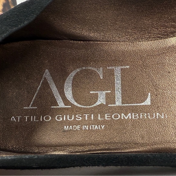 Black Studded Suede Ballet Flats Made in Italy Sz 39 (US 8.5-9) AGL 🖤✨ - Picture 6 of 10